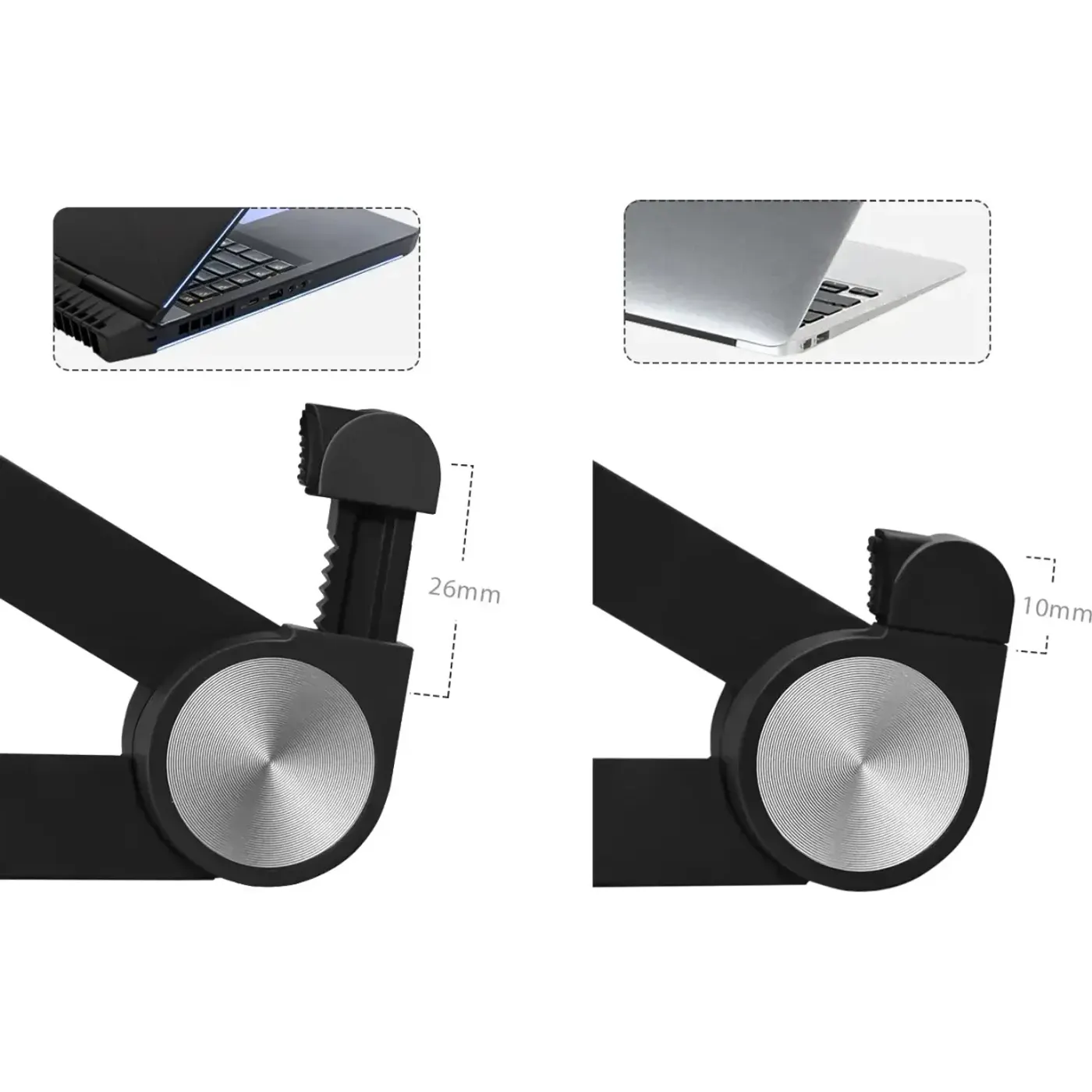 Bix Saiji X1 Alüminyum Notebook Laptop Standı Siyah — görsel 3