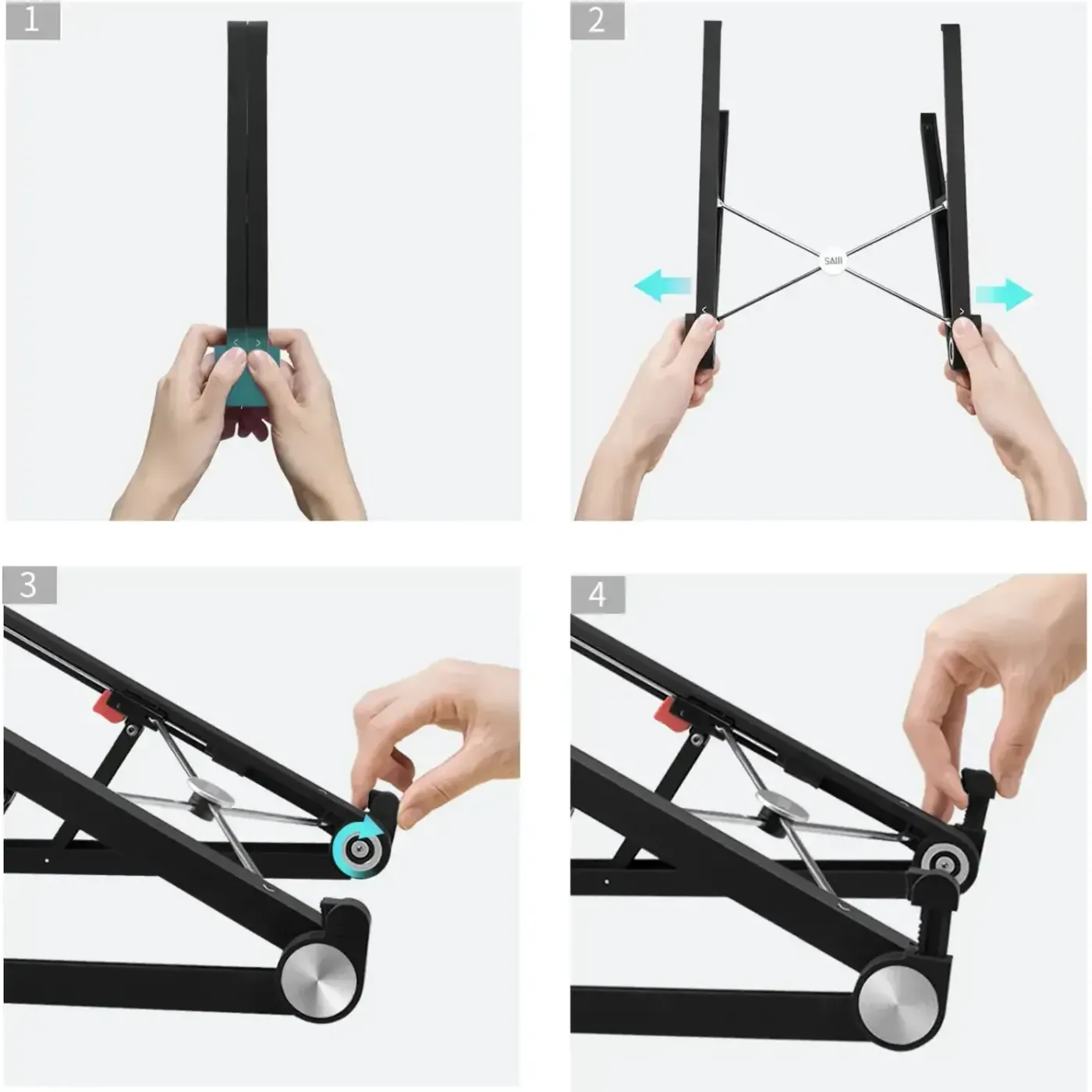 Bix Saiji X1 Alüminyum Notebook Laptop Standı Siyah — görsel 4