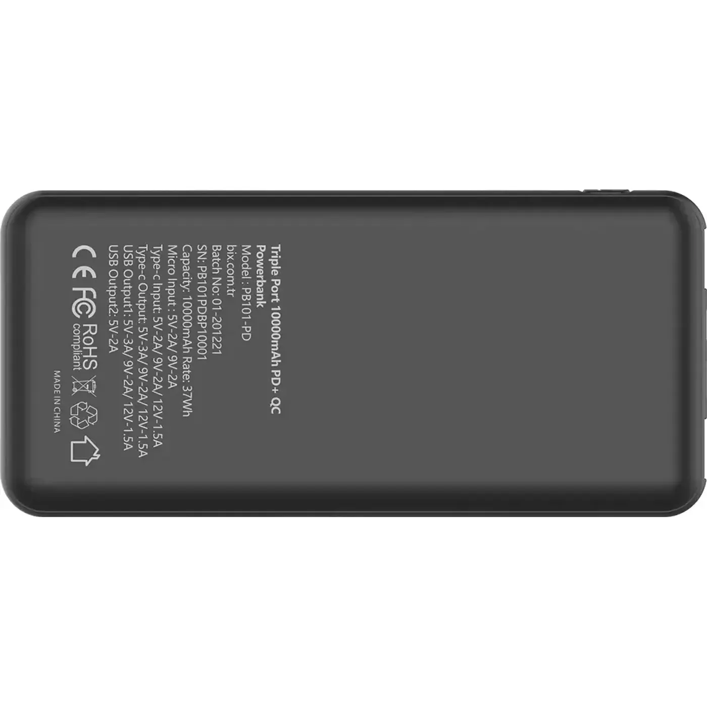 PB101-PD 18W Üç Çıkışlı PD QC 3.0 10000 mAh Powerbank — görsel 3