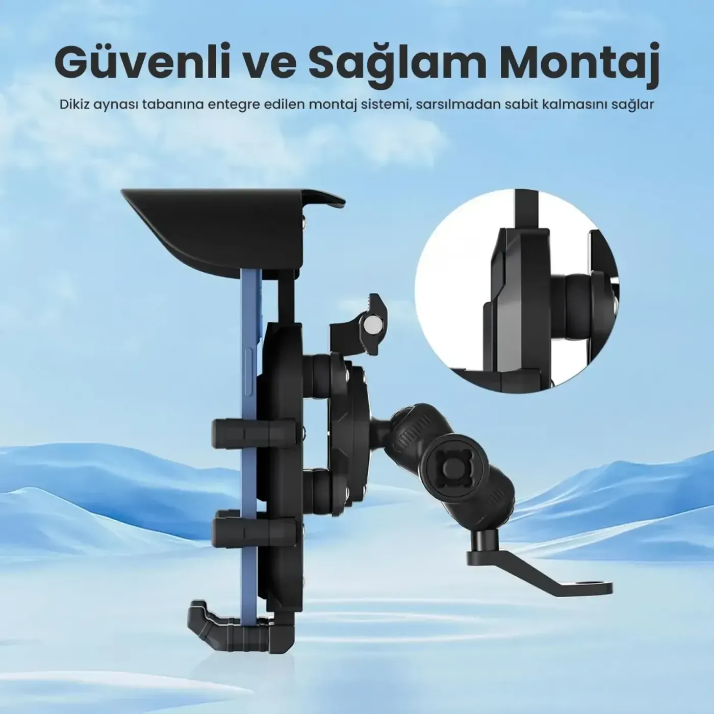 BMPH05 Güneş ve Yağmur Korumalı Ayna Bağlantılı 360° — görsel 5