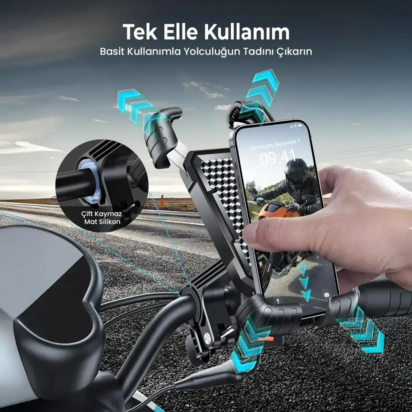 BPH02 360° Derece Ayarlanabilen Gidon Bağlantılı Tutucu — görsel 6