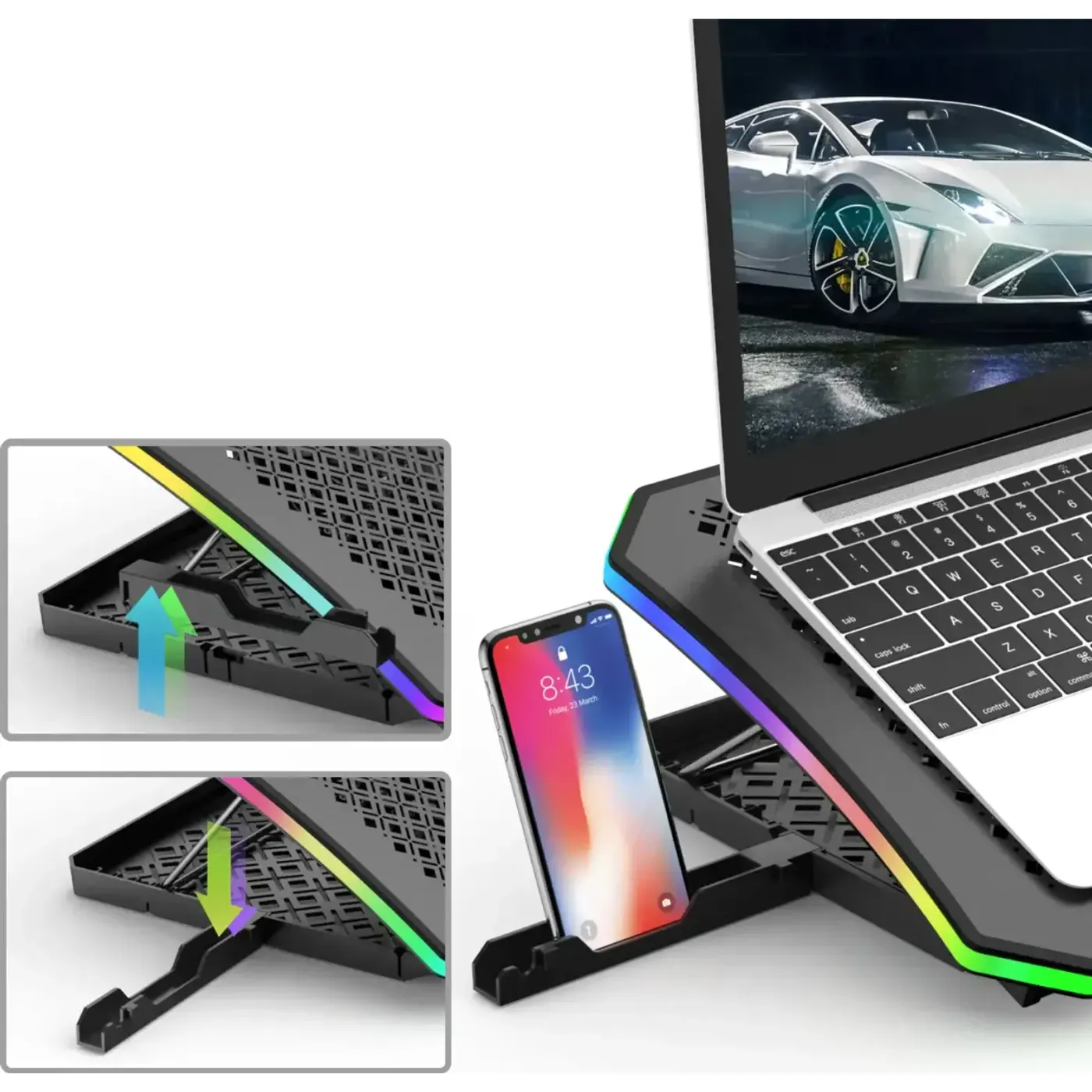 BX-CP02G RGB Aydınlatmalı Gaming Notebook Soğutucu — görsel 4