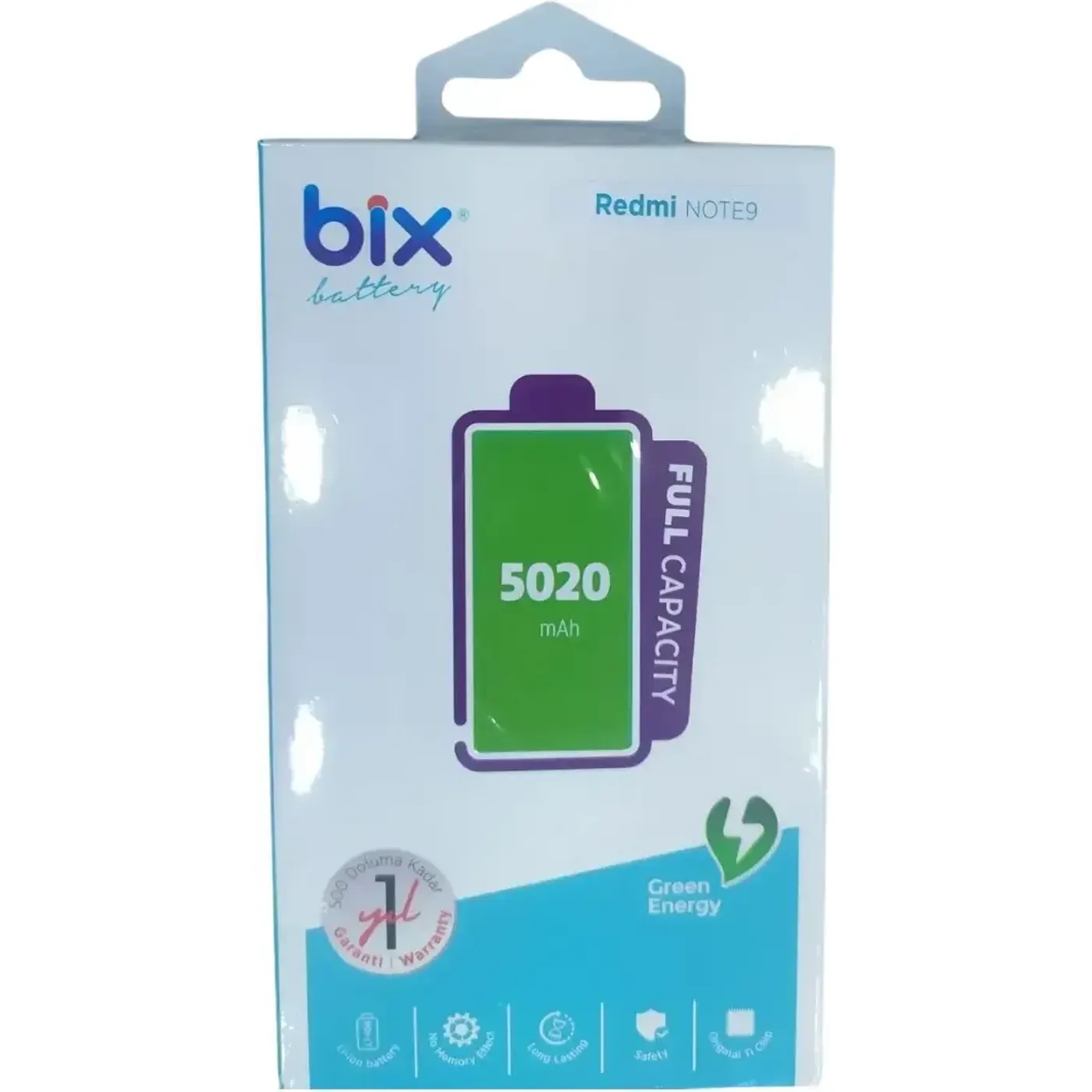 Bix Xiaomi Redmi Note 9 için 5020mAh Kapasiteli Batarya