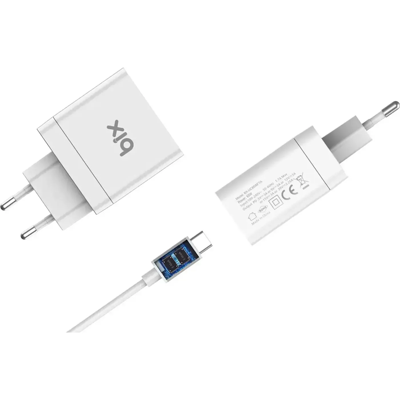 BX-UC65WFTA 65W PD Hızlı Şarj Adaptörü ve E-Mark Çipli — görsel 2