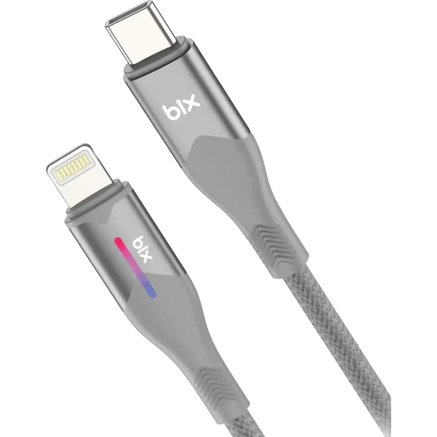 BX04CL Type-C to Lightning iPhone 27W Örgülü LED Işıklı — görsel 5