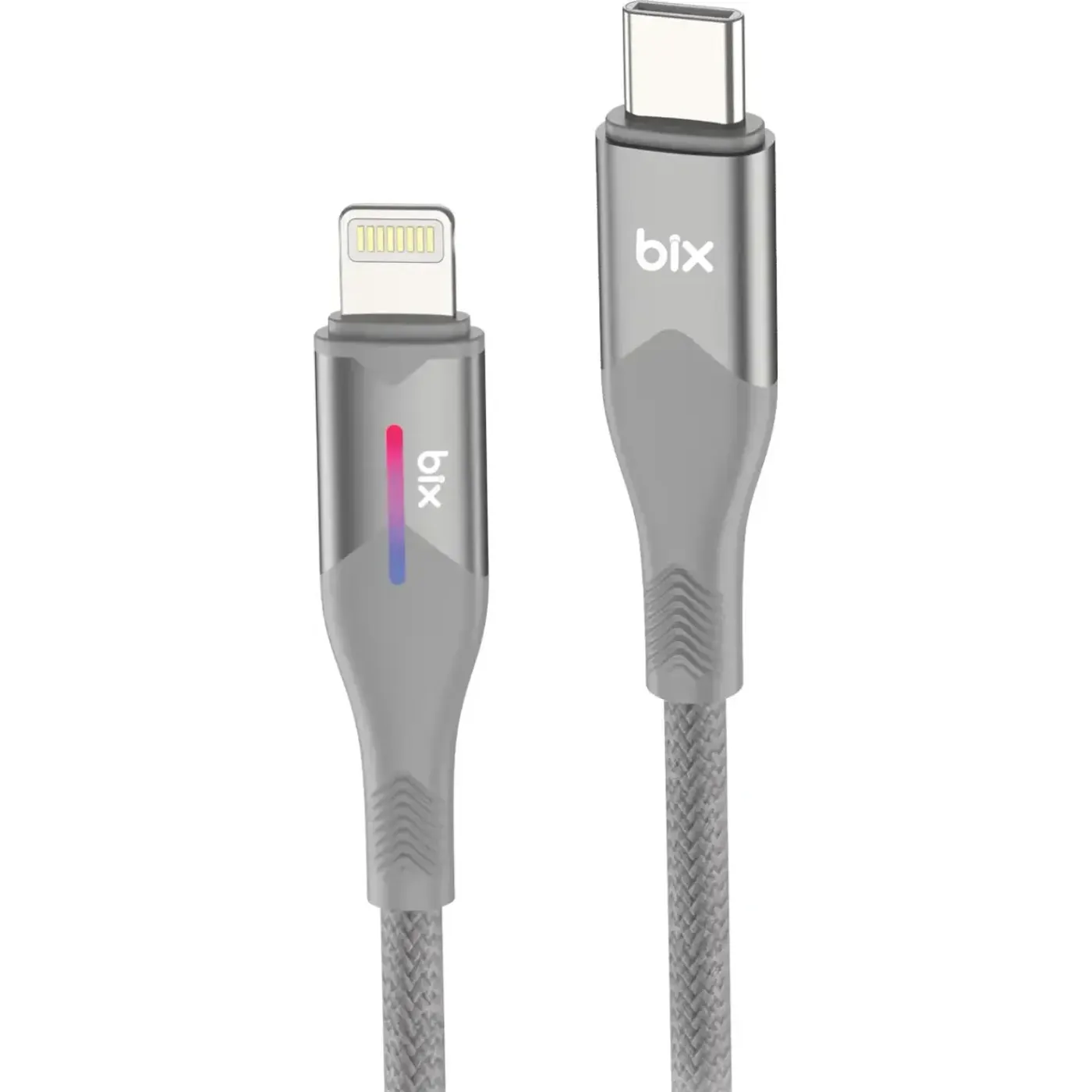 BX04CL Type-C to Lightning iPhone 27W Örgülü LED Işıklı