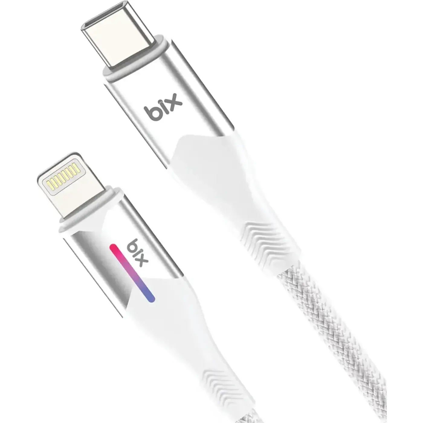 BX04CL Type-C to Lightning iPhone 27W Örgülü LED Işıklı — görsel 2