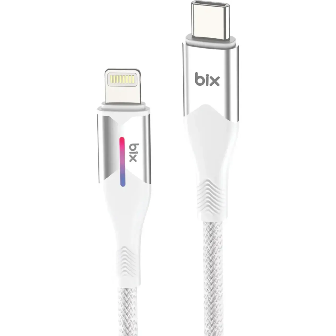 BX04CL Type-C to Lightning iPhone 27W Örgülü LED Işıklı