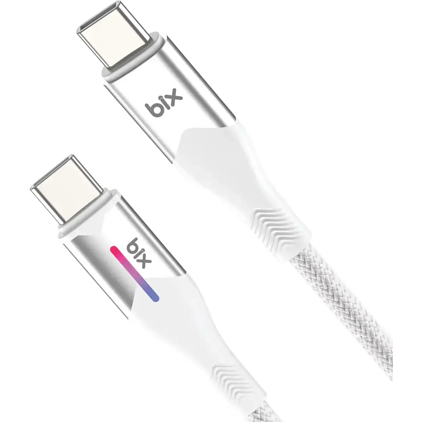 BX05CC Type-C to Type-C 60W Örgülü LED Işıklı Şarj — görsel 2