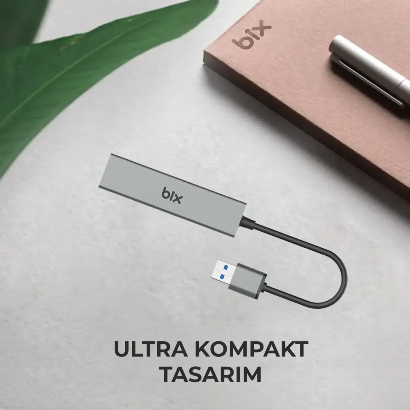BX06HB USB 3.0 Gigabit Ethernet 3 Portlu Çoklayıcı Hub — görsel 4