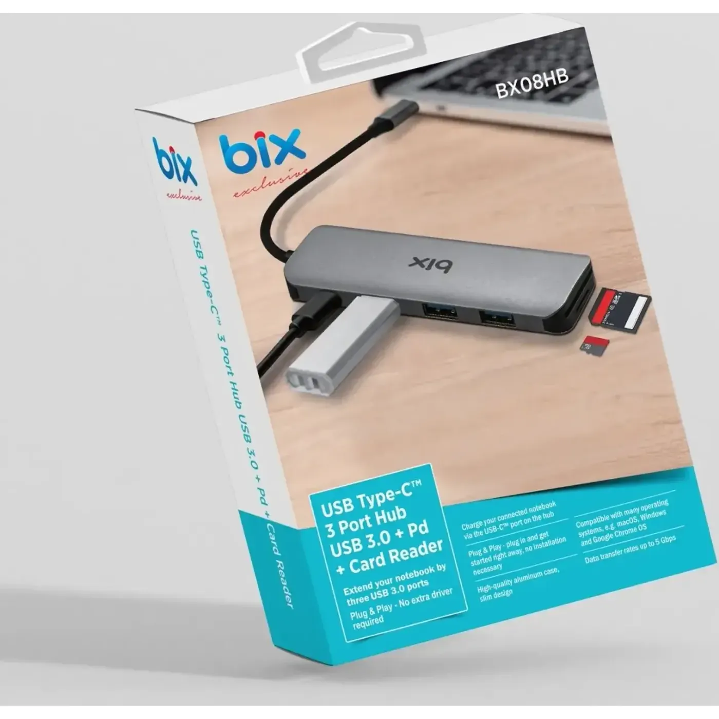 BX08HB Type-C to USB 3.0 PD Micro SD / SD Kart Okuyucu — görsel 5
