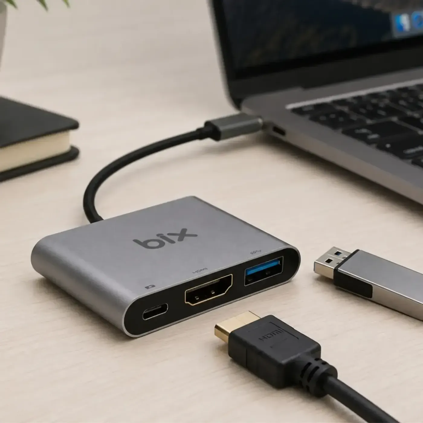 BX13HB Type-C HDMI USB PD Dönüştürücü Adaptör — görsel 2