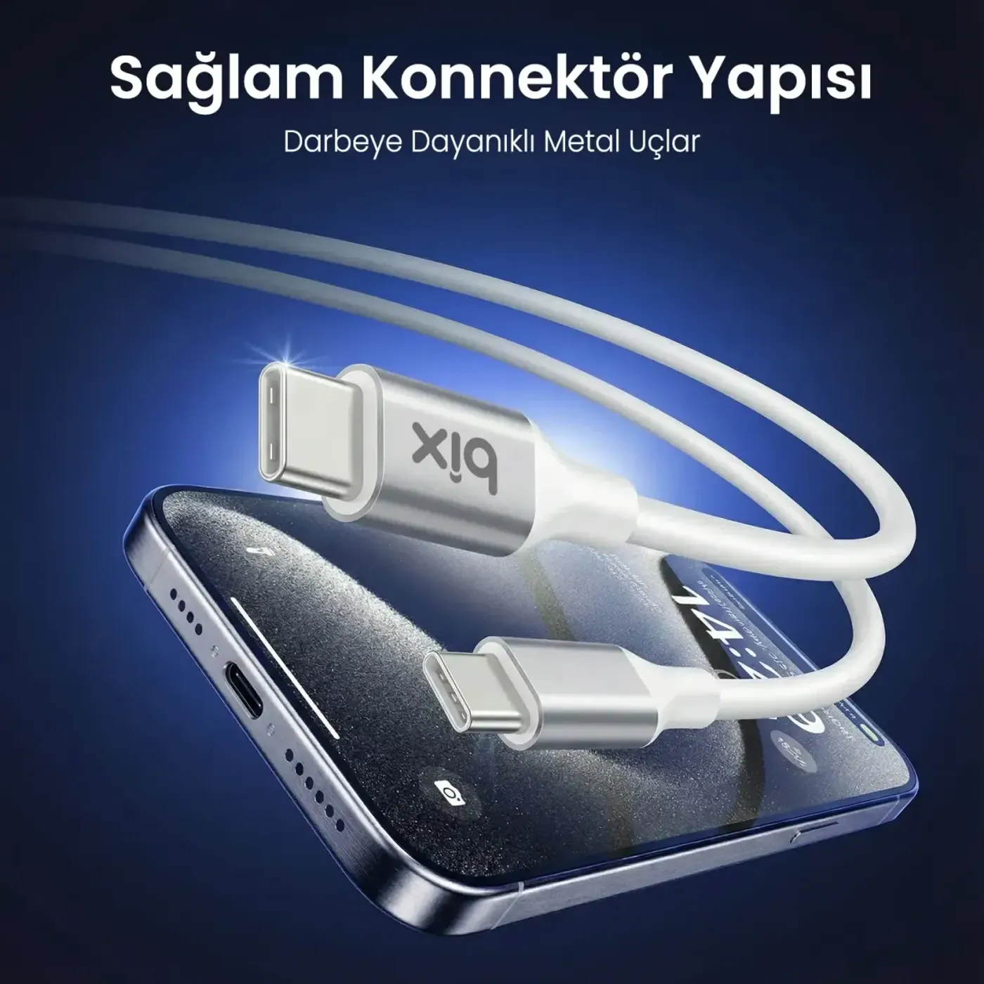BX200CC 100W 5Gbps E-Mark Çipli Type-C to Kablosu — görsel 3