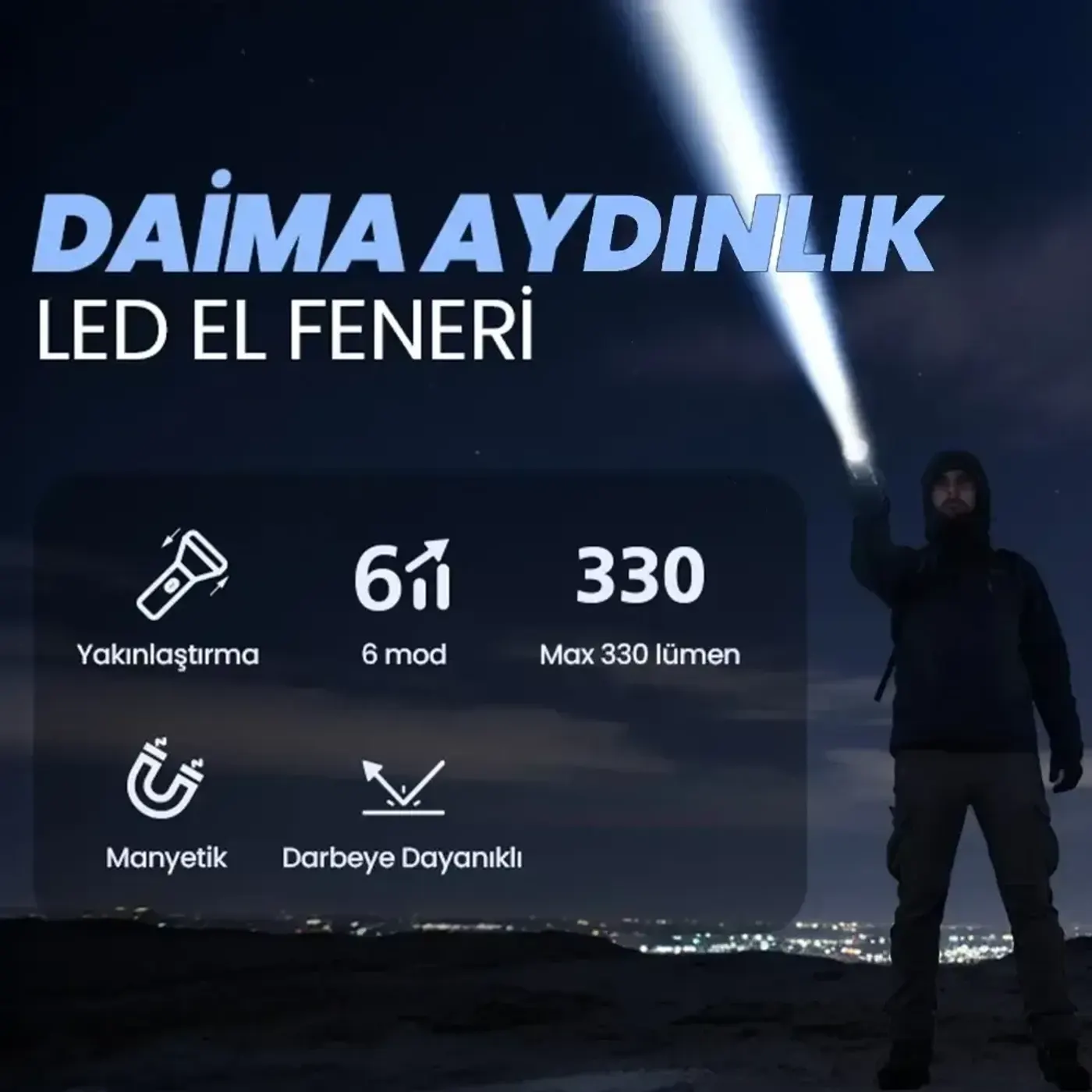 Flashlight BX2153FL 7W LED, Max. 330 Lümen Feneri — görsel 4