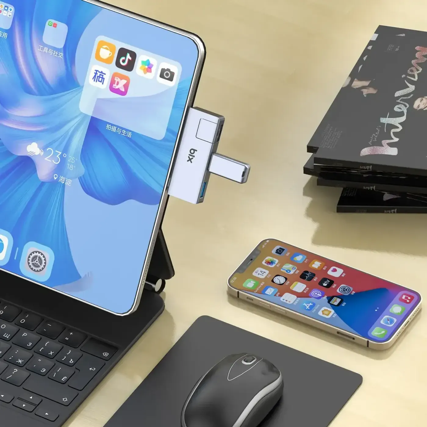 BX21HB Type-C to USB 3.2 USB 2.0 RJ45 Dönüştürücü — görsel 4