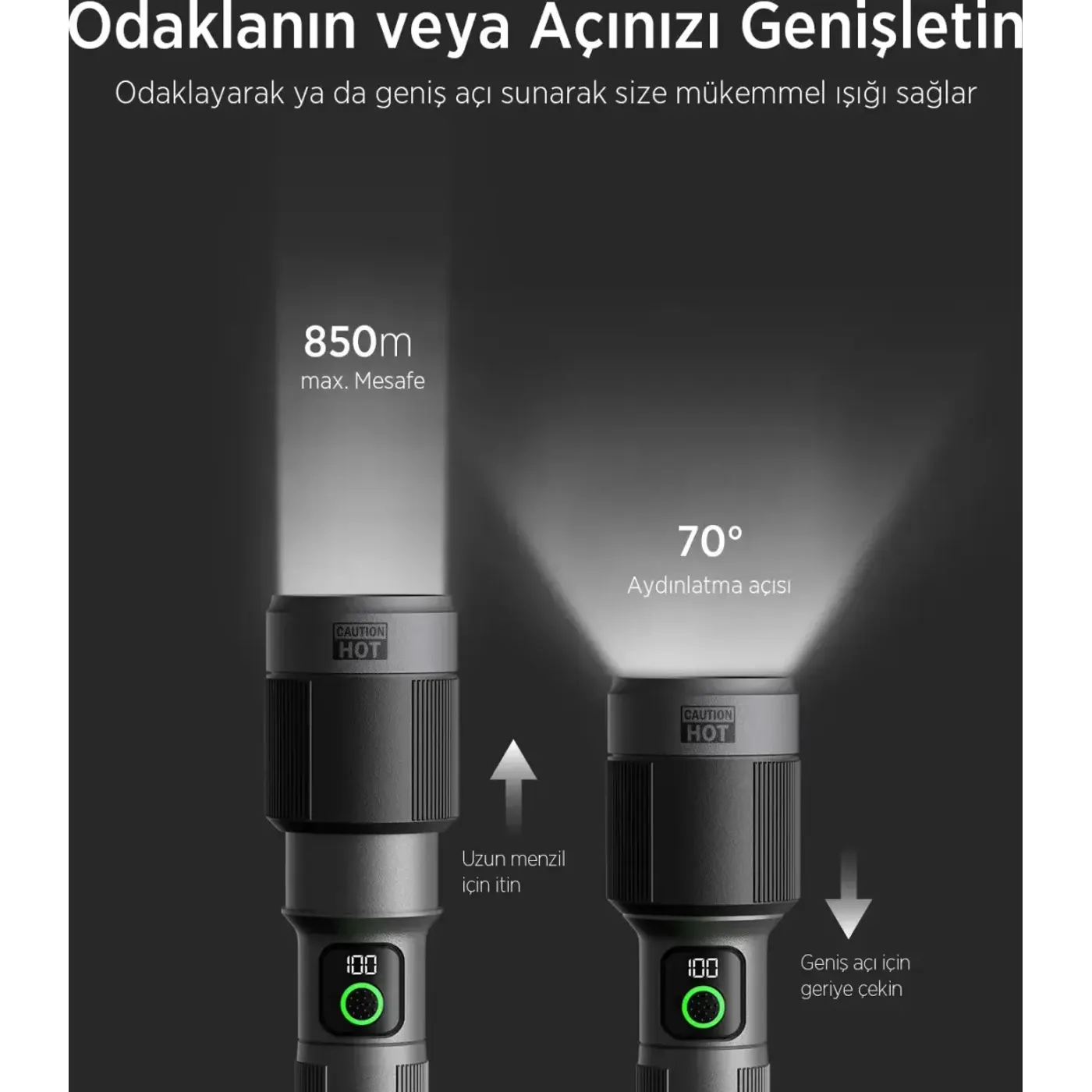 Flashlight BX5101FL 60W LED, Max. 2300 Lümen Feneri — görsel 4
