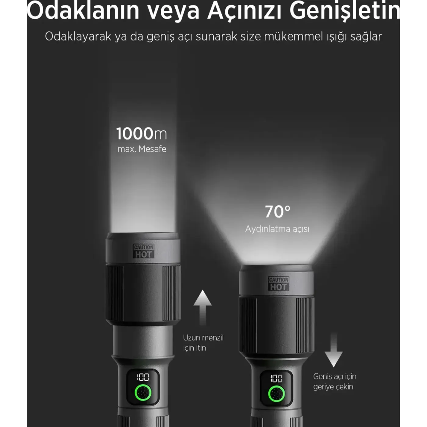 Flashlight BX5102FL 60W LED, Max. 3000 Lümen Feneri — görsel 4