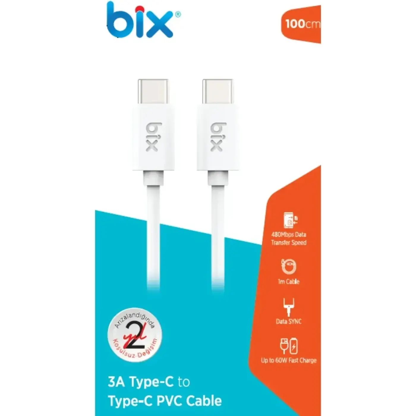 BX60C 60W PVC Type-C To Type-C Hızlı Şarj Ve Data — görsel 2