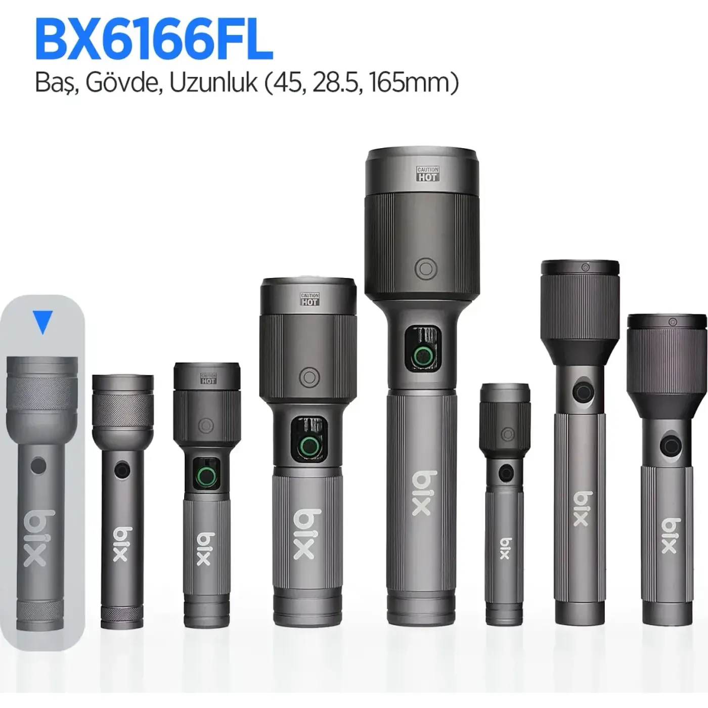 Flashlight BX6166FL 3W LED, Max. 1500 Lümen Feneri — görsel 6