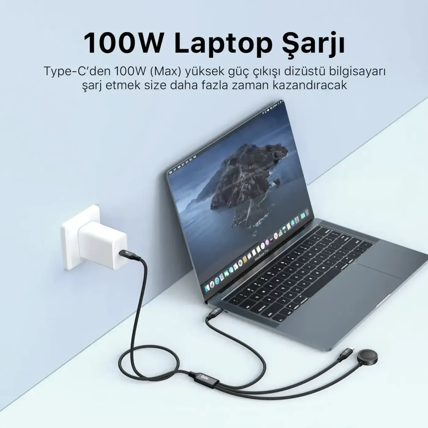 BXA3W1 100W Type-C, Lightning ve Apple Watch için 3’ü 1 — görsel 2