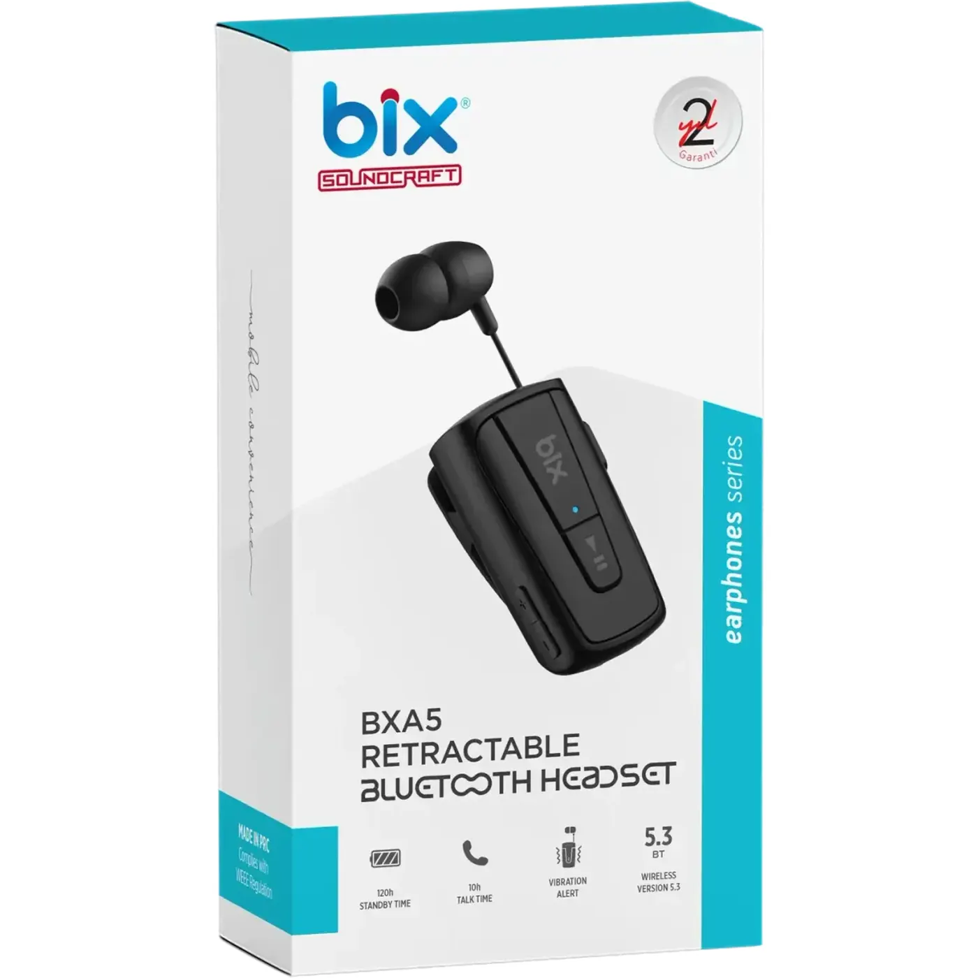 BXA5 Soundcraft Titreşimli ve Geri Çekilebilir Kulaklık — görsel 4