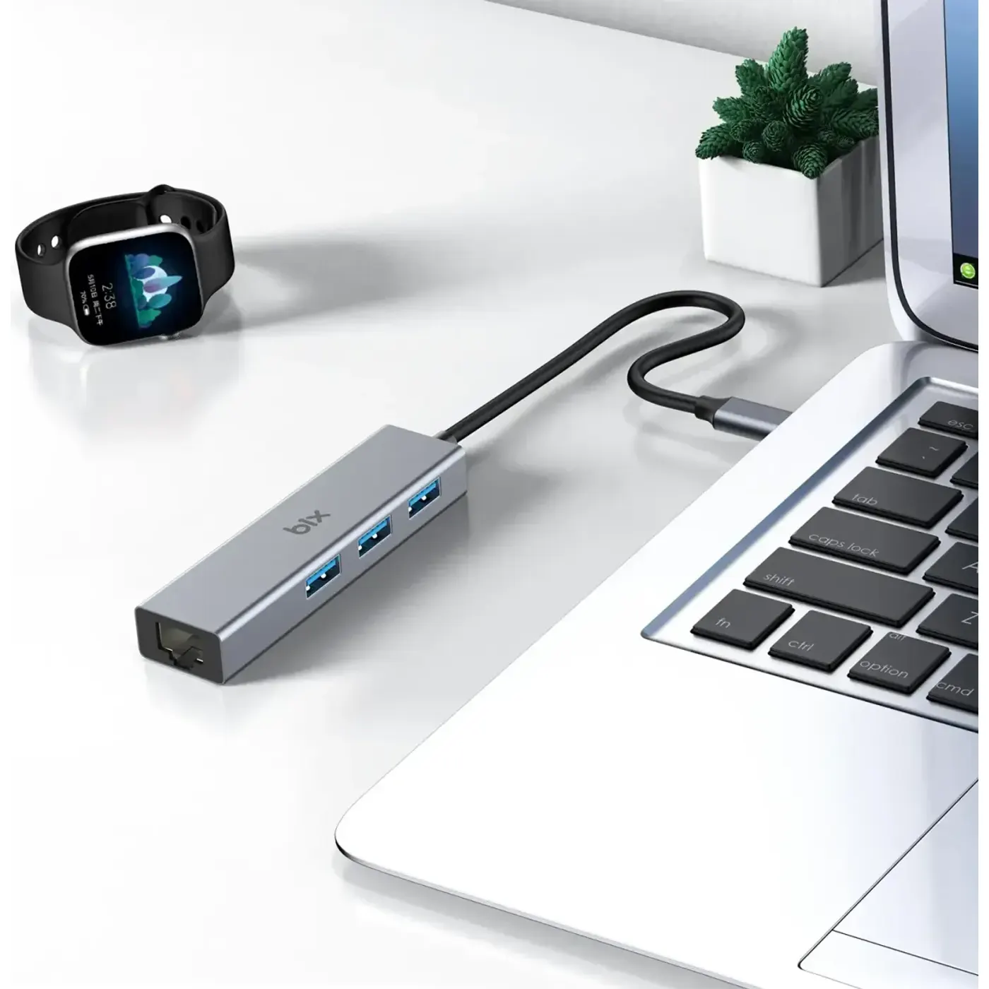 BXC06HB Type-C to USB 3.2 Gigabit Ethernet 3 Portlu — görsel 3