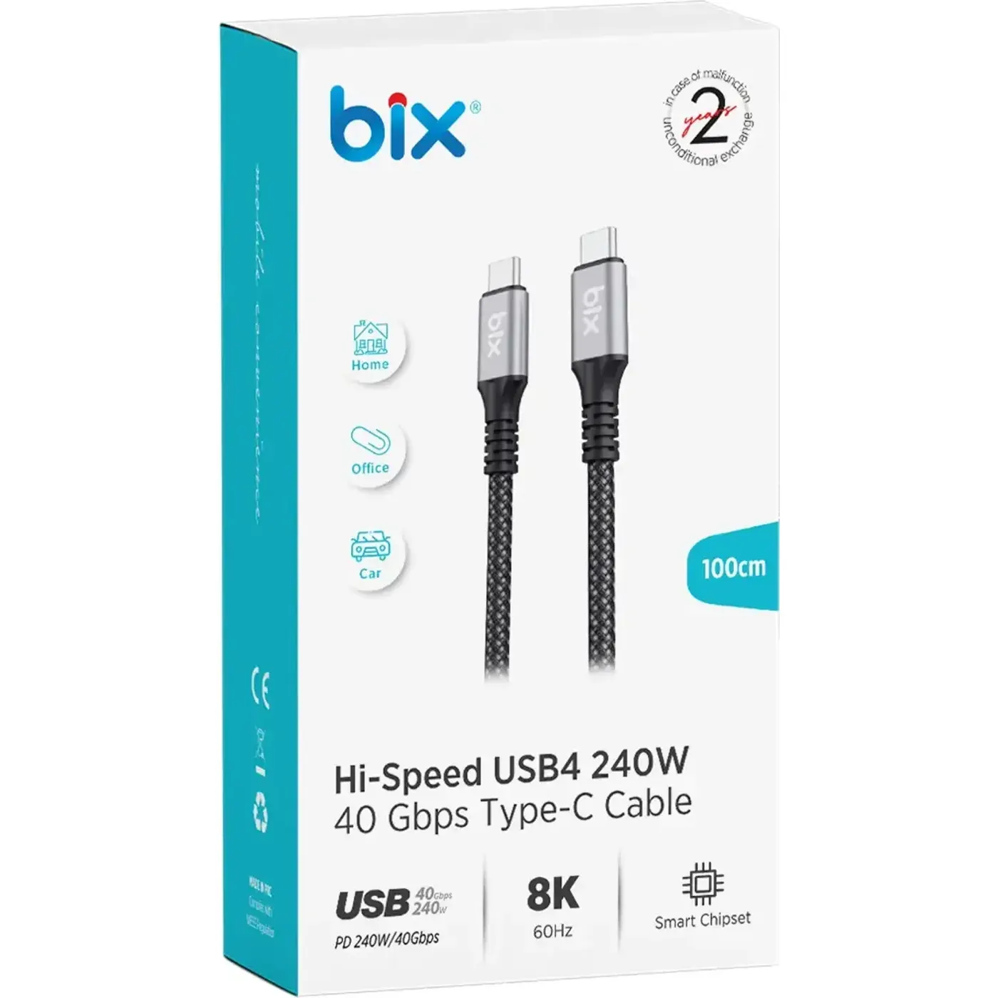 BXCC242 USB4 Thunderbolt 3/4 Uyumlu USB-C IF Kablosu — görsel 4