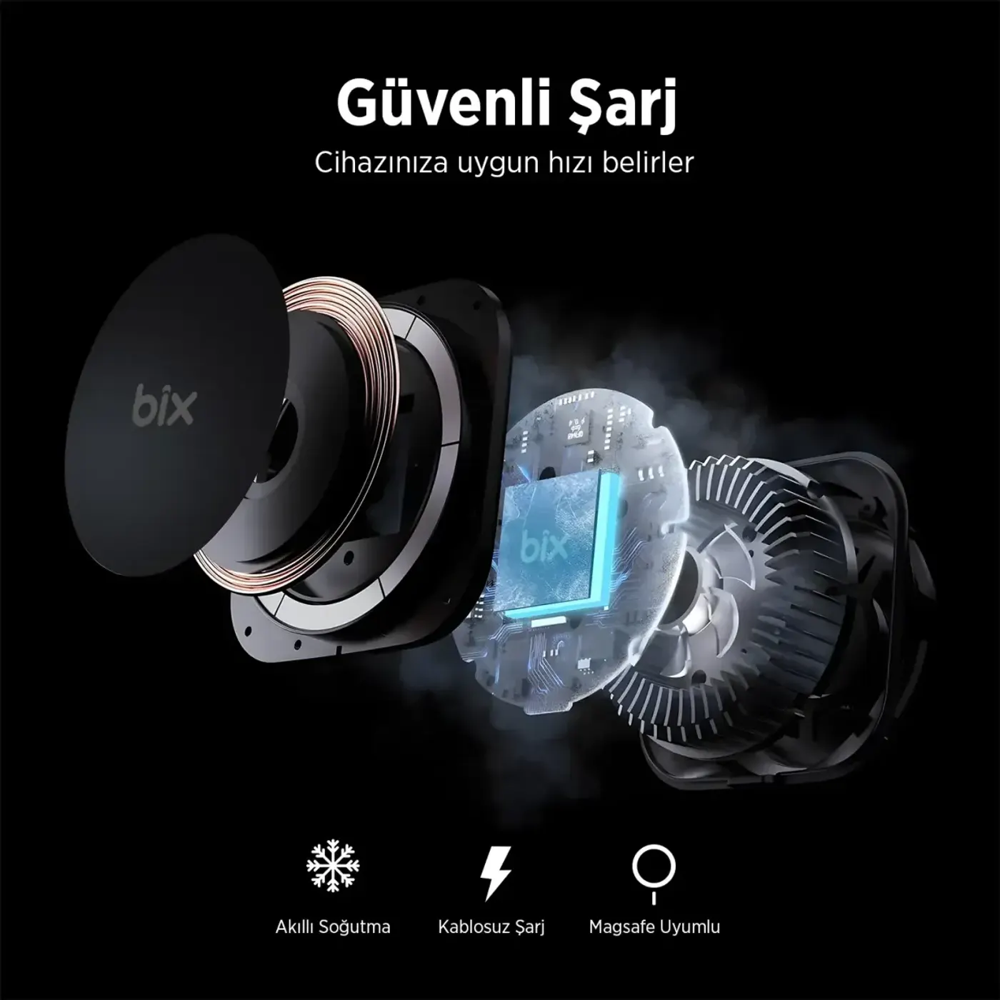 BXCH10 15W Kablosuz Şarj Destekli 180° Ayarlanabilir — görsel 5