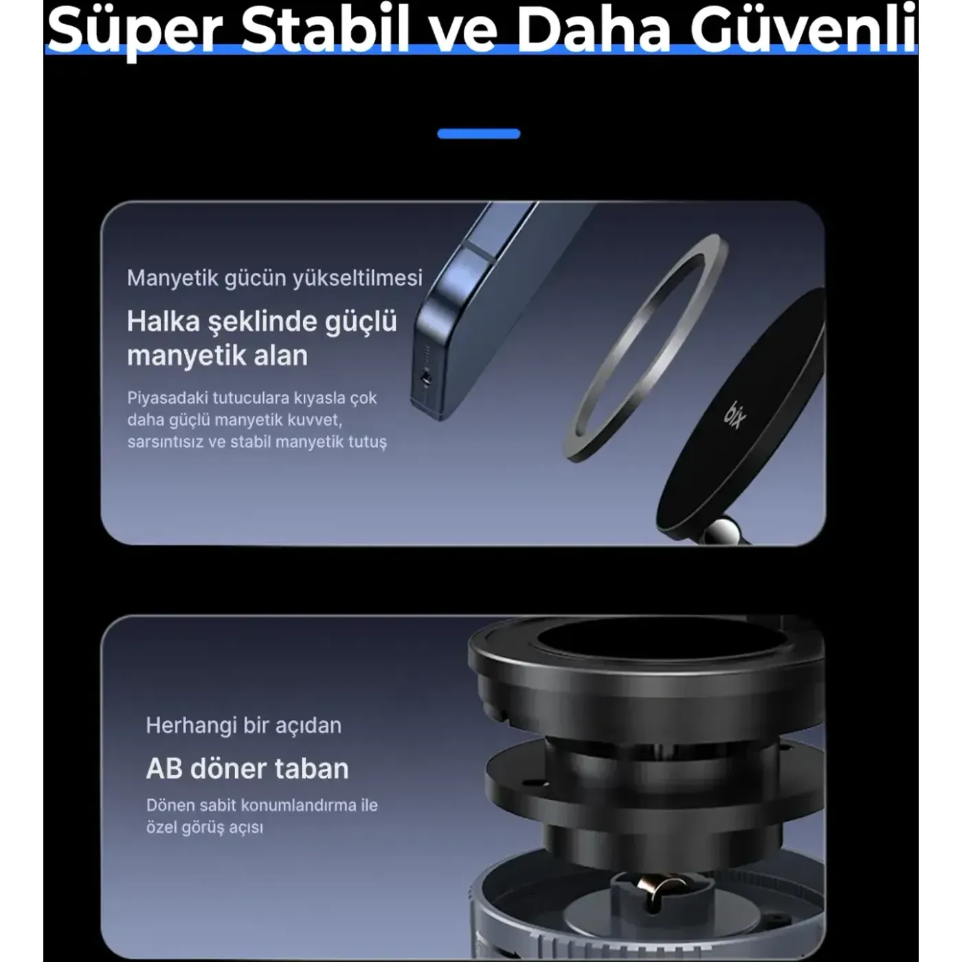BXCH11 360° Derece Dönebilen Vakumlu Telefon Tutucu — görsel 3
