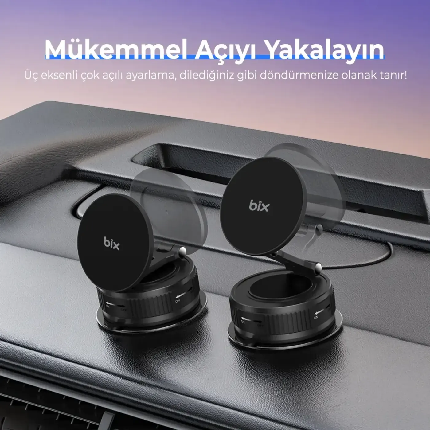 BXCH11 360° Derece Dönebilen Vakumlu Telefon Tutucu — görsel 5