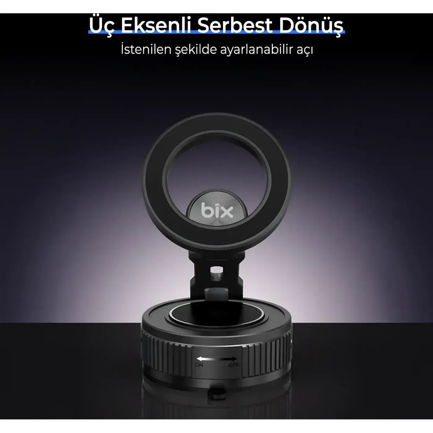 BXCH12 360° Derece Dönebilen Vakumlu Telefon Tutucu — görsel 2