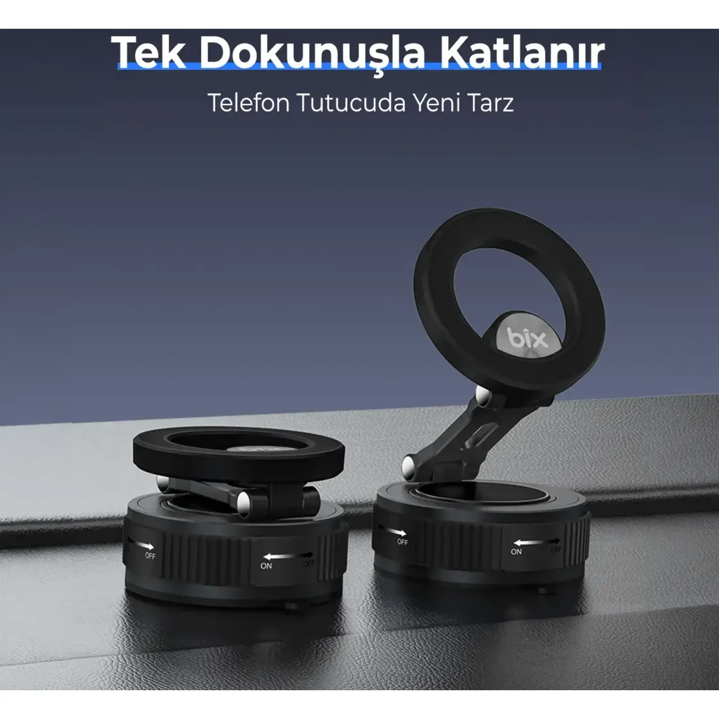 BXCH12 360° Derece Dönebilen Vakumlu Telefon Tutucu — görsel 4