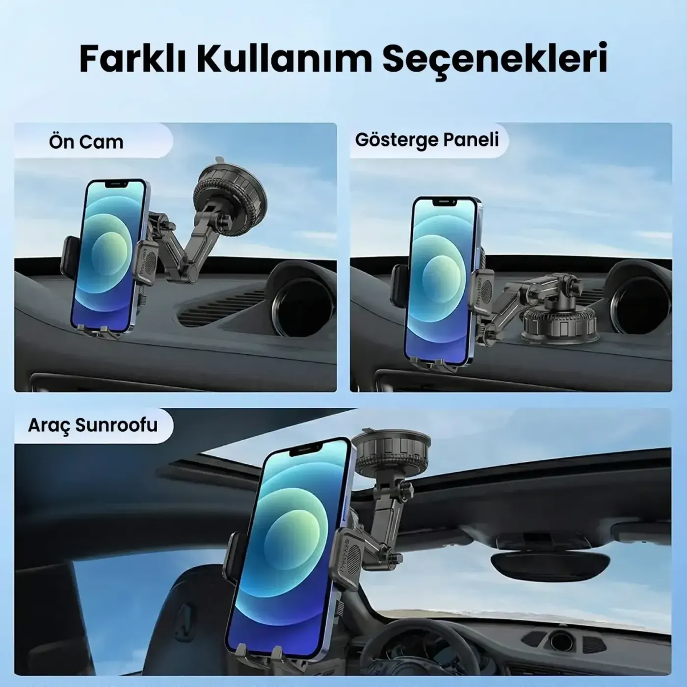 BXCH15 Uzayabilen ve Ayarlanabilir Cam Telefon Tutucu — görsel 2