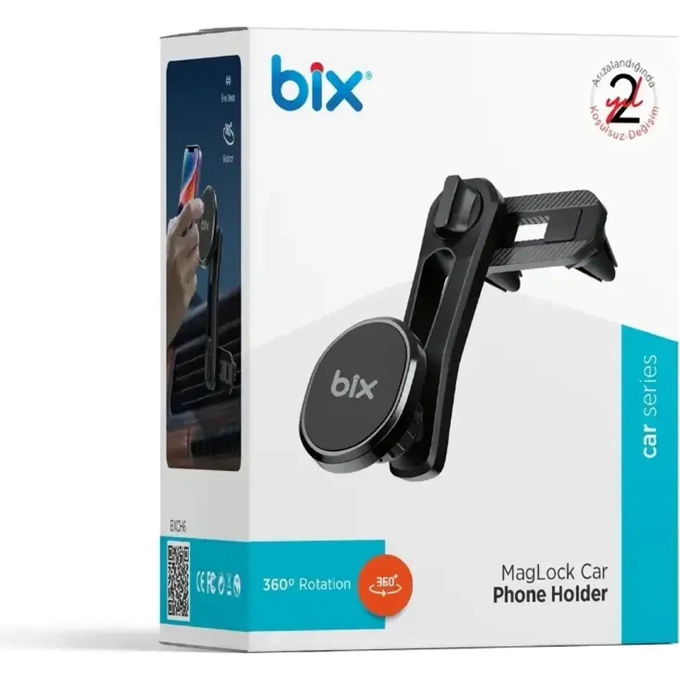 BXCH6 Çift Havalandırma Klipsli ve Destek Kollu 360° — görsel 4