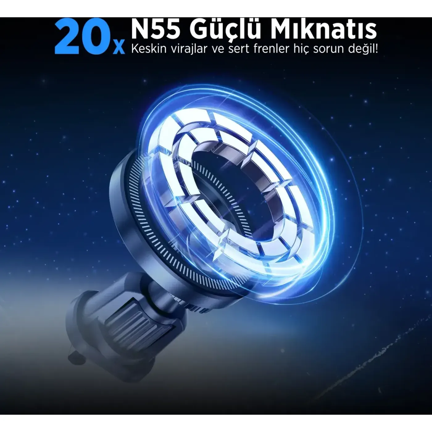 BXCH8 MagLock Manyetik Araç İçi Telefon Tutucu – 360° — görsel 3