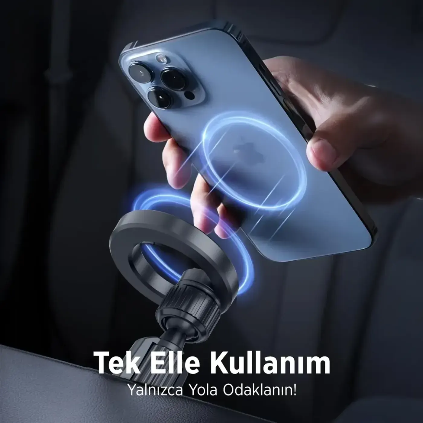 BXCH8 MagLock Manyetik Araç İçi Telefon Tutucu – 360° — görsel 4