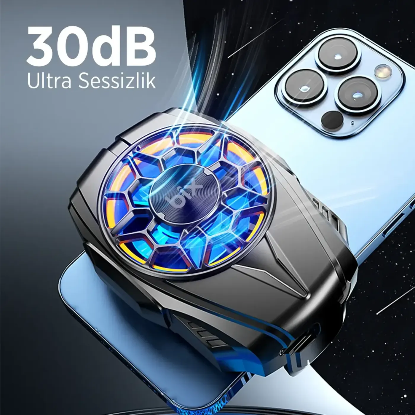 BXCP03G Sessiz ve Güçlü Telefon Soğutucu Fan Kablolu — görsel 3