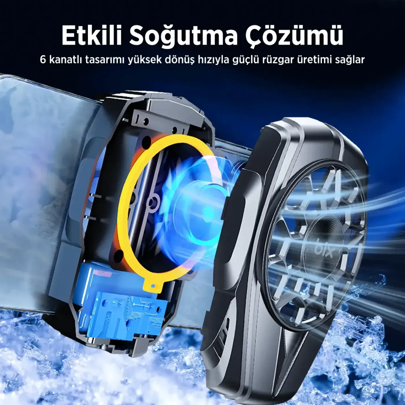 BXCP03G Sessiz ve Güçlü Telefon Soğutucu Fan Kablolu — görsel 6