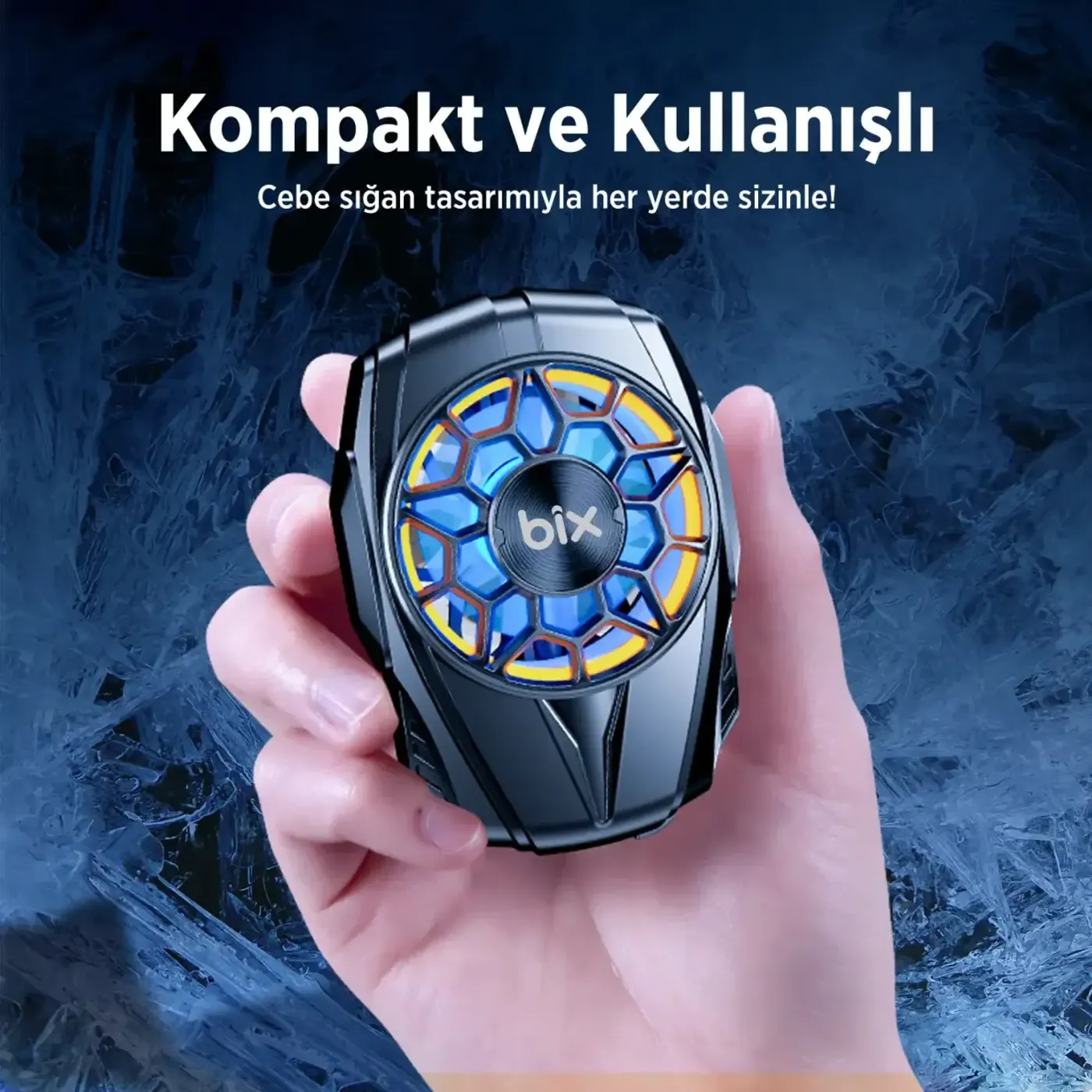 BXCP04G Sessiz ve Güçlü Telefon Soğutucu Fan Bataryalı — görsel 3