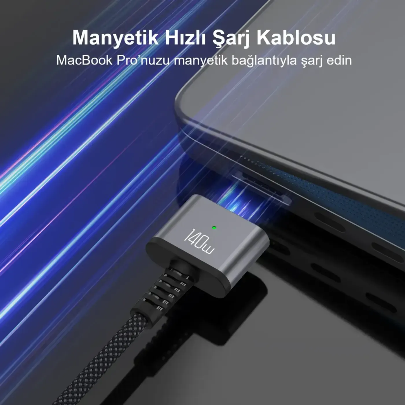 BXM3C 140W Type-C to Magsafe 3 Macbook Pro Şarj Kablosu — görsel 3
