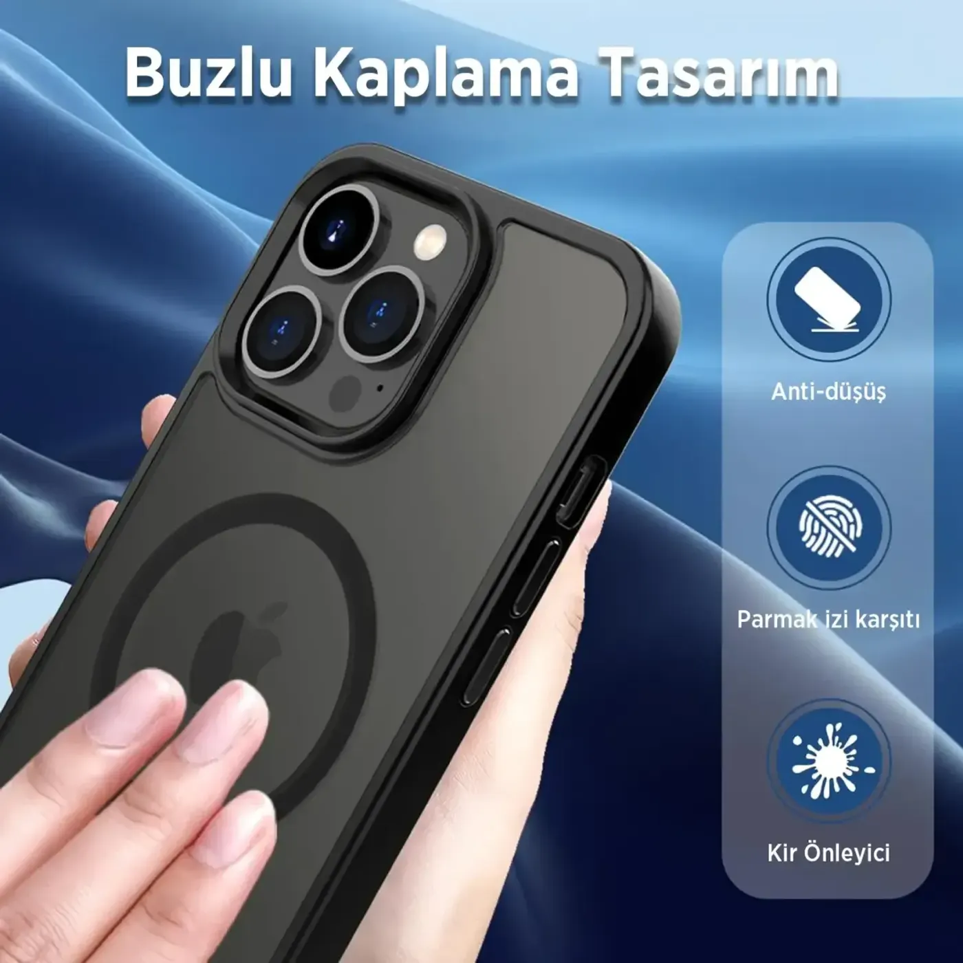 Bix MagSafe Anti-Shock Kılıf – Kaymaz Tasarım, Üstün — görsel 3