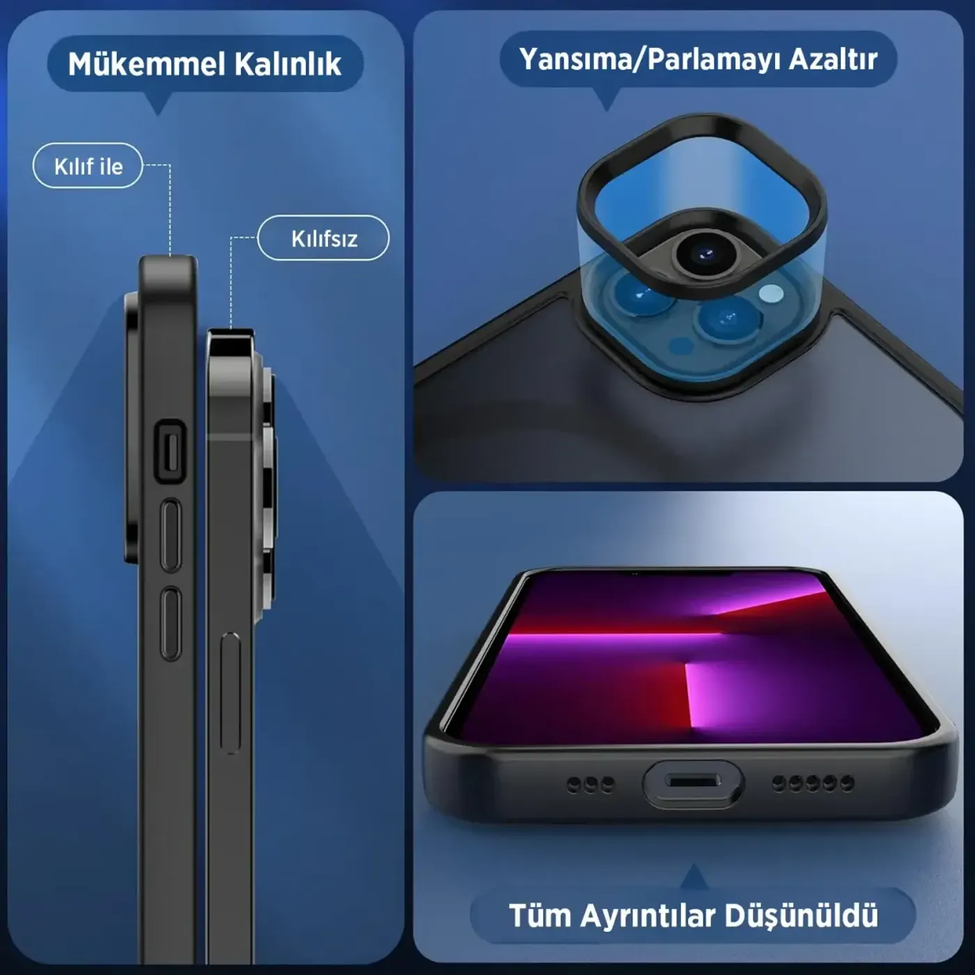 Bix MagSafe Anti-Shock Kılıf – Kaymaz Tasarım, Üstün — görsel 4