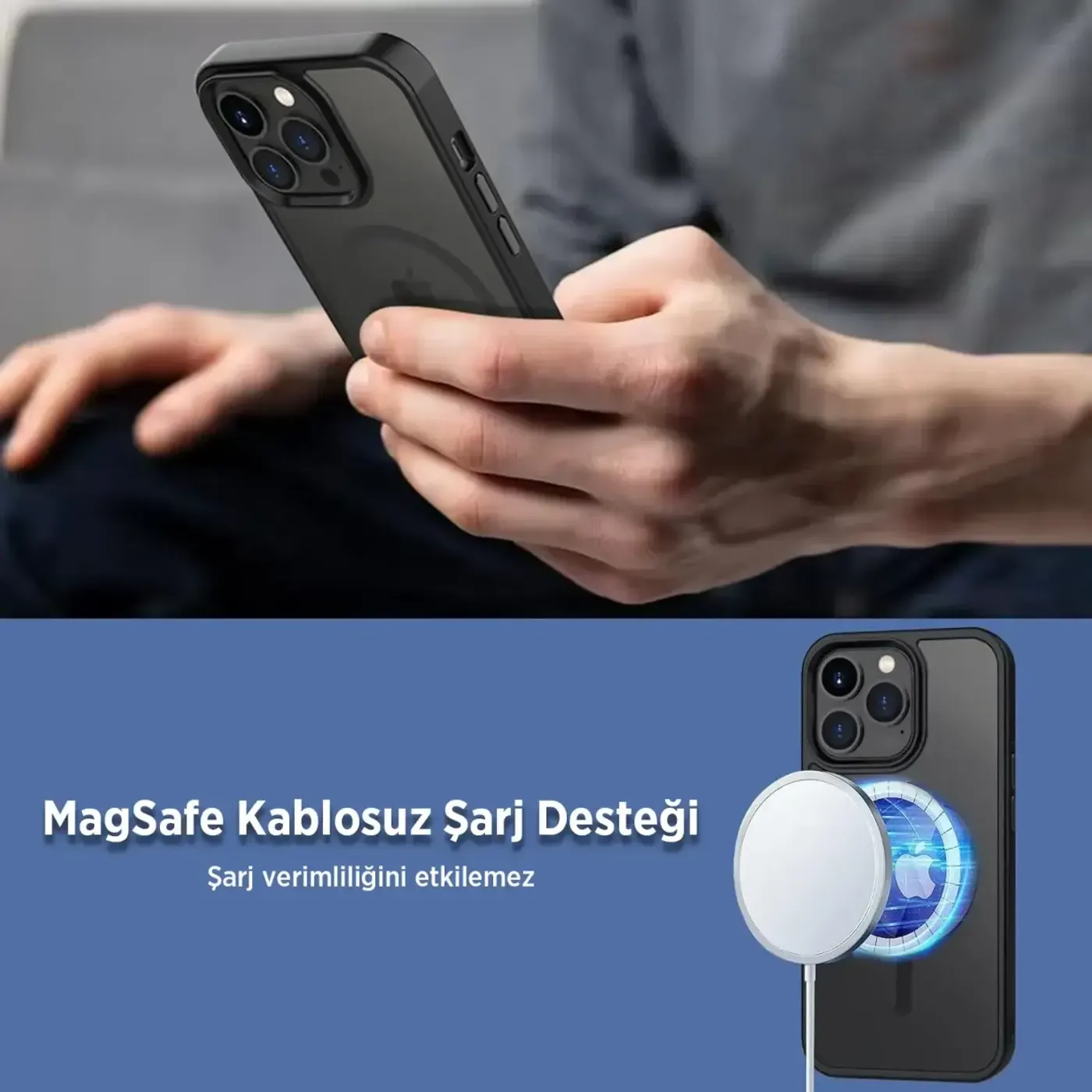 Bix MagSafe Anti-Shock Kılıf – Kaymaz Tasarım, Üstün — görsel 5