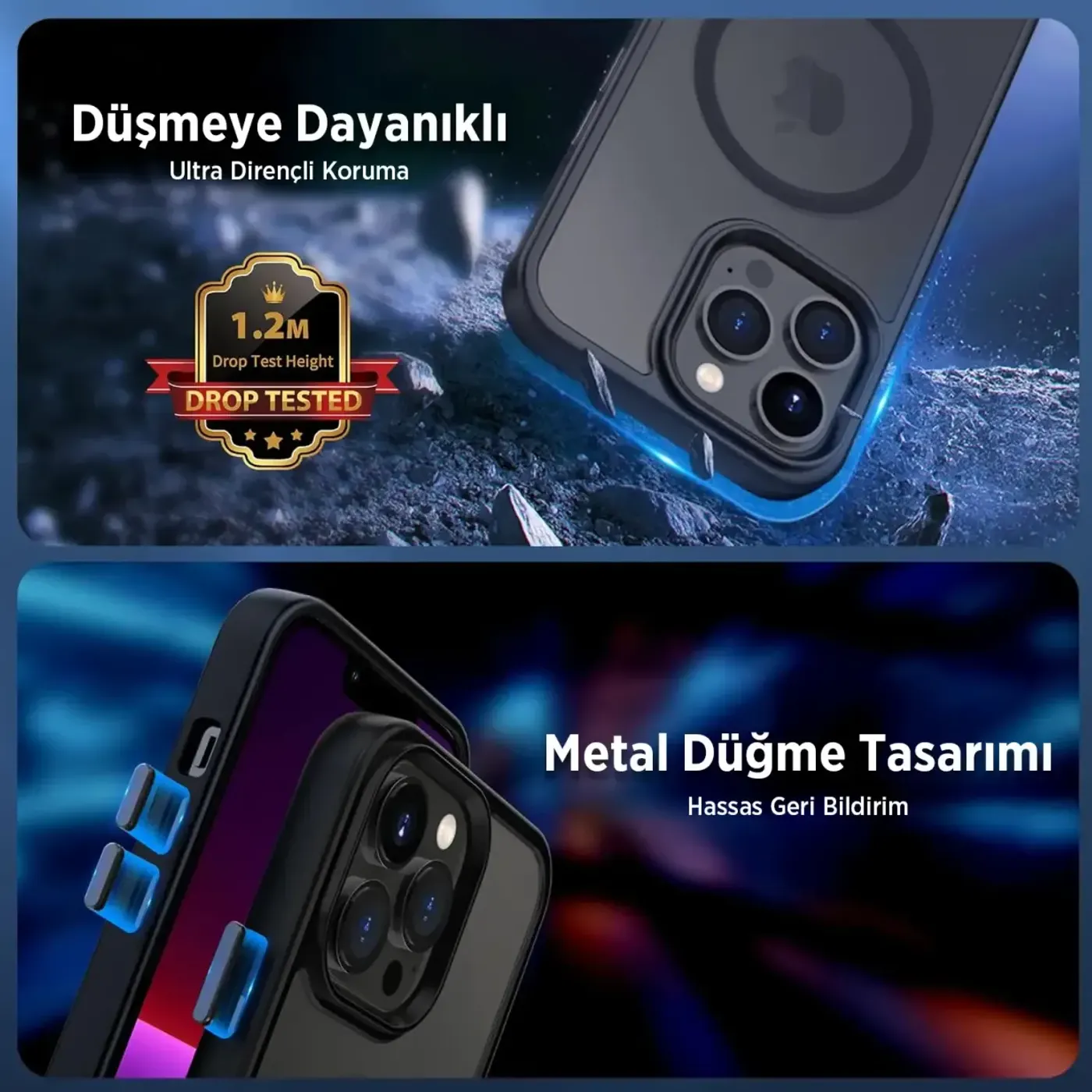 Bix MagSafe Anti-Shock Kılıf – Kaymaz Tasarım, Üstün — görsel 6