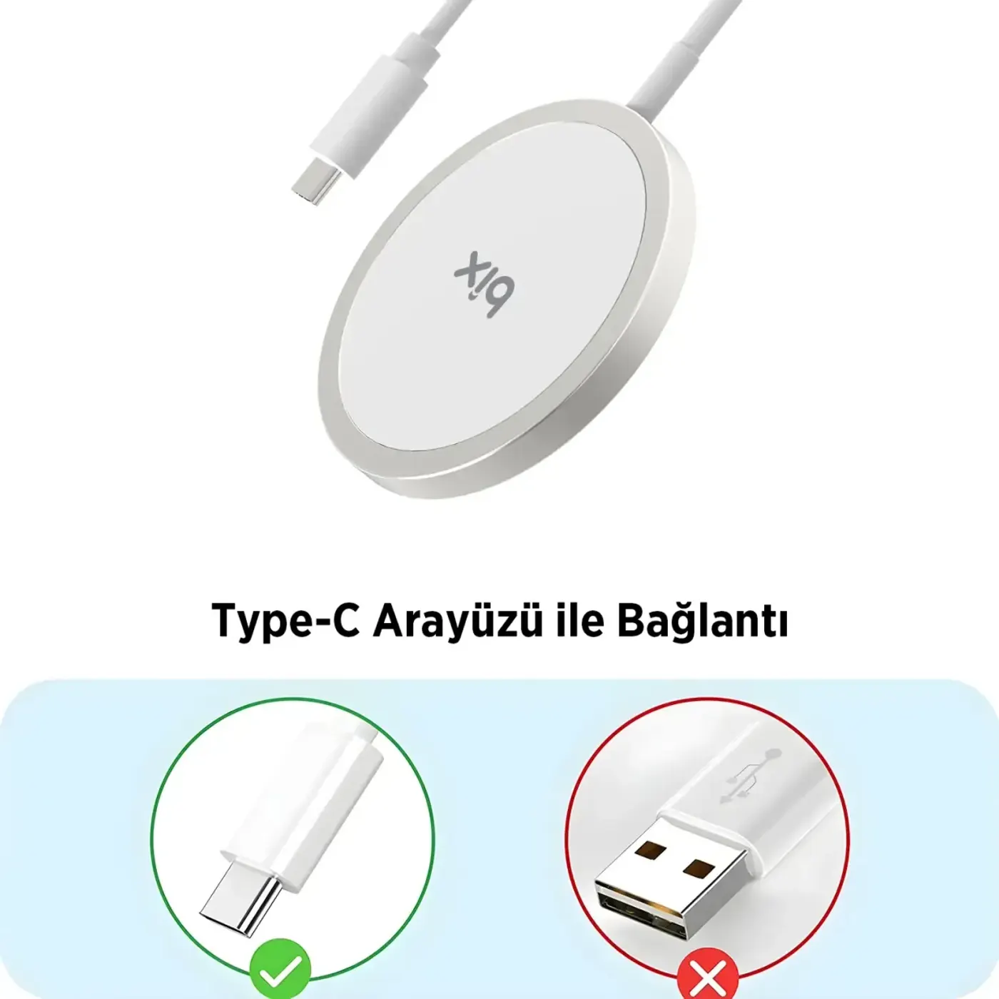 BXMG17 15W Qİ Akıllı Telefon, Airpods, Akıllı Saat Şarj — görsel 3