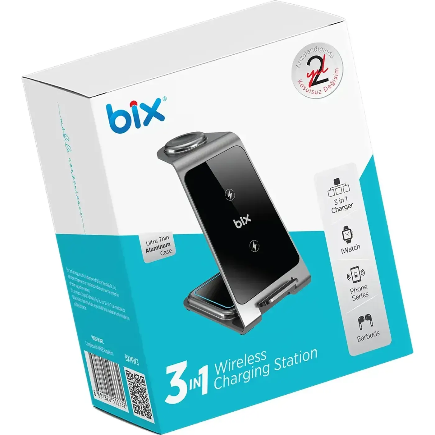 BXMW3 15W 3’ü 1 Arada iPhone Apple Watch AirPods Uyumlu — görsel 4