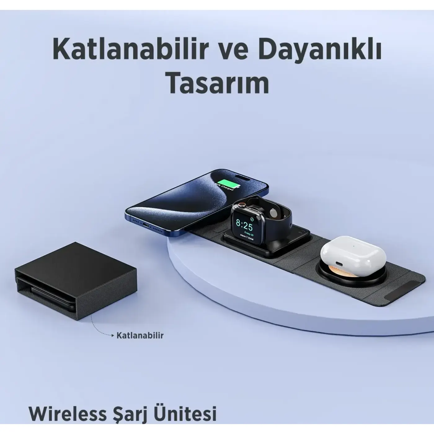 BXMW6 3’ü 1 Arada Akıllı Telefon, Akıllı Saat Şarj — görsel 3