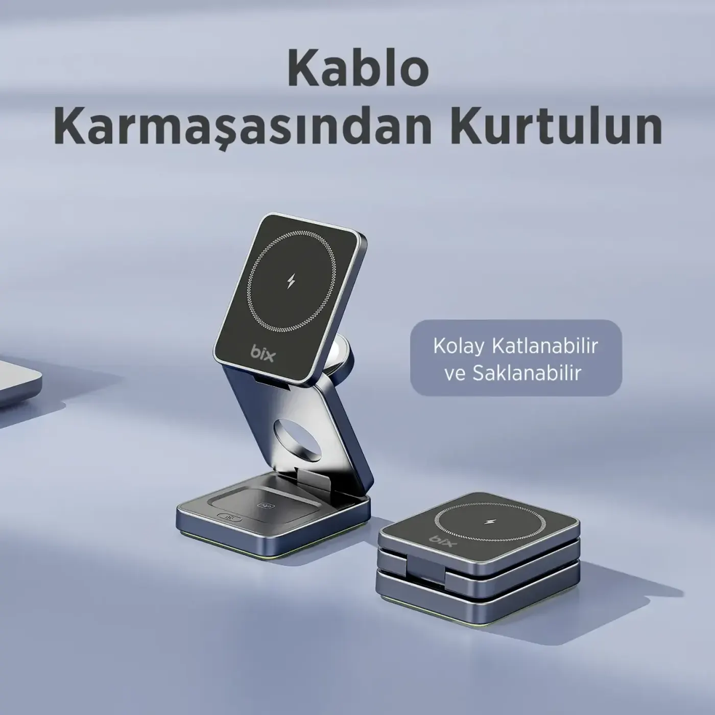 BXMW7 3’ü 1 Arada 15W Akıllı Telefon TWS Kablosuz Şarj — görsel 6