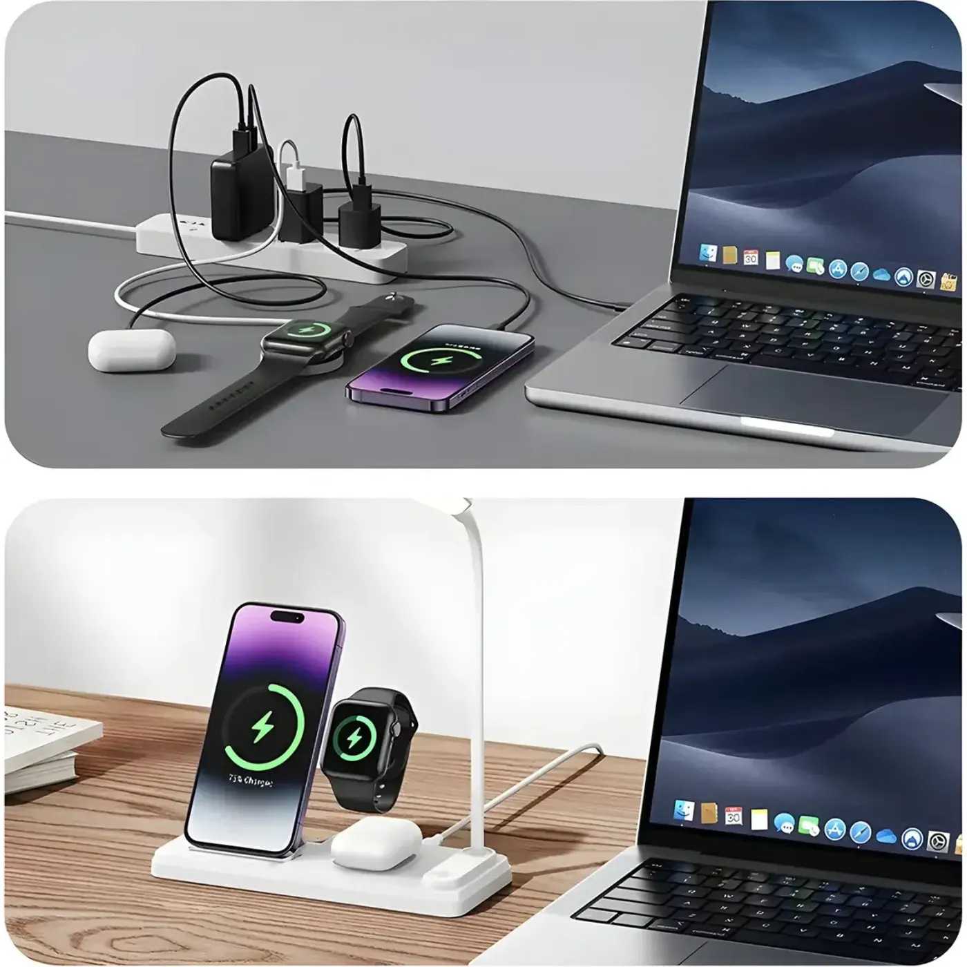 BXMW8 3’ü 1 Arada Akıllı Telefon, Akıllı Saat Şarj — görsel 5