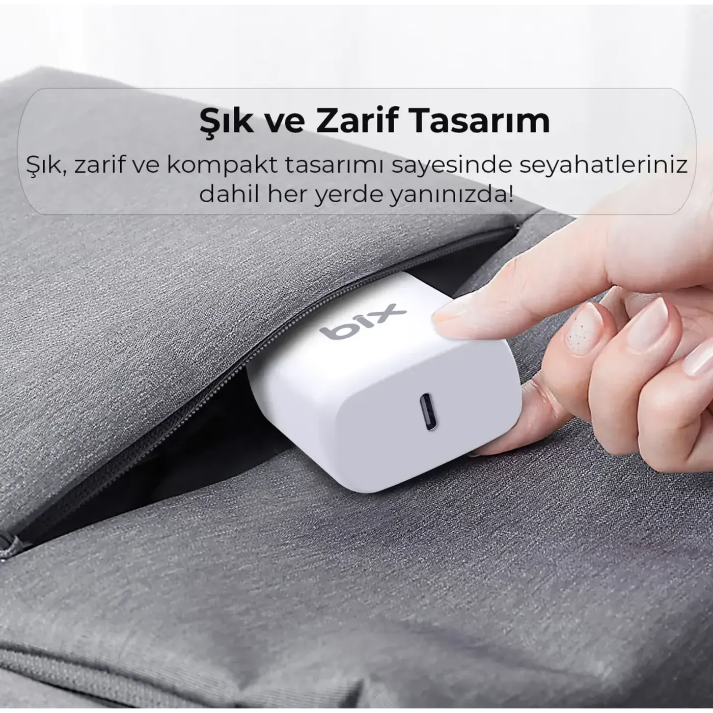 PD20TA 20W Type-C PD Hızlı Şarj Adaptörü Beyaz — görsel 2